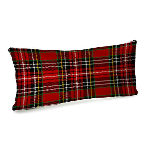 Подушка для дивана (бархат) 50х24 см Красная шотландка