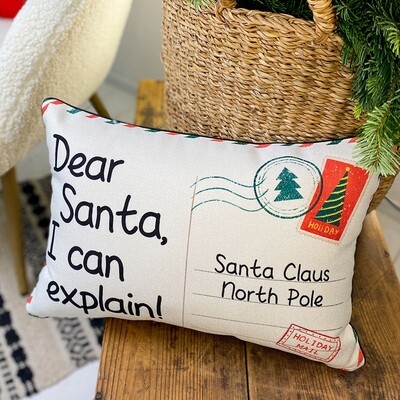 Подушка декоративна 45х32 см (мішковина) Dear Santa, i can explain