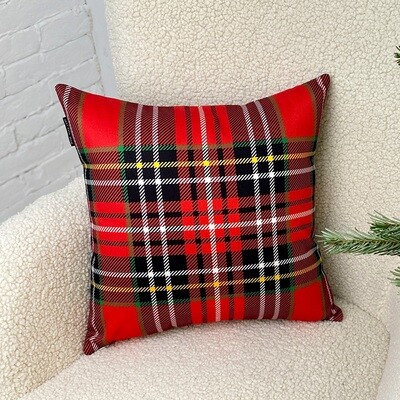 Подушка для дивана 45х45 см Червона шотландка