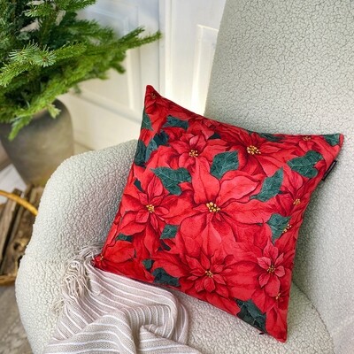 Подушка для дивана 45х45 см Рождественские цветы
