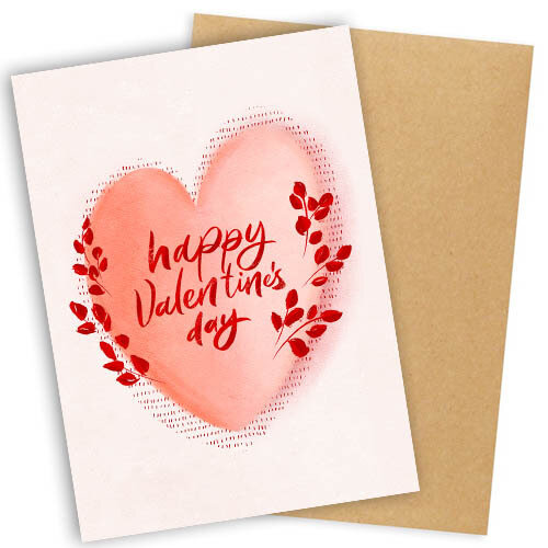 Открытка с конвертом Happy Valentine's day