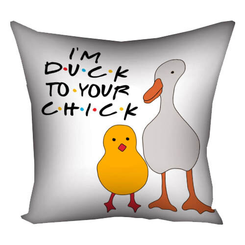 Подушка с принтом 40х40 см I'm duck to your chick