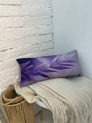 Подушка для дивана (бархат) 50х24 см Веточка фиолетовая