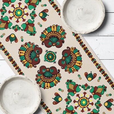 Доріжка на стіл (раннер) Косівський квітковий орнамент