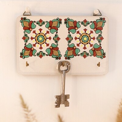 Ключниця настінна маленька, 10х15 см Косівський квітковий орнамент