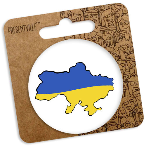 Круглый значок 56 мм Карта України