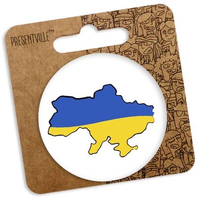 Значок круглий 56 мм Карта України