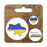 Комплект значків 56, 38, 25 мм What's your superpower? I'm Ukrainian!