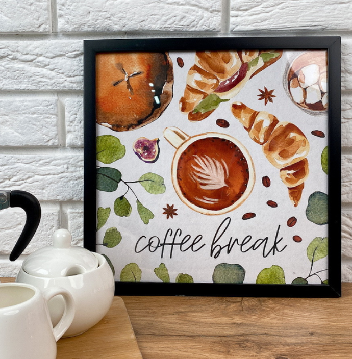 Постер у рамці, 30х30 см Coffee break