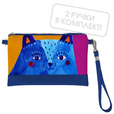 Клатч через плече Синій кіт