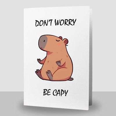 Листівка подвійна Don't worry. Be capy