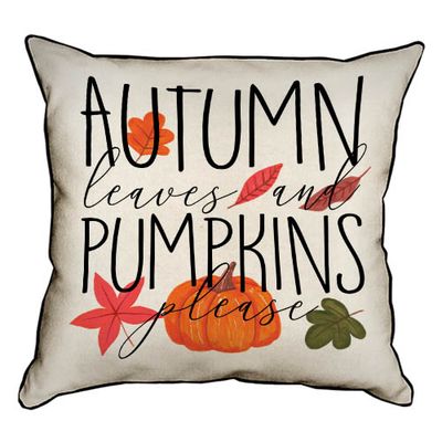 Подушка декоративна 45х45 см (мішковина) Autumn and pumpkins