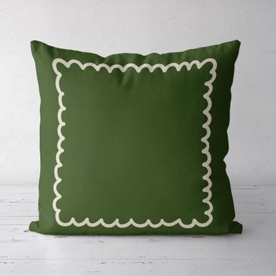 Подушка декоративна (Soft) 45x45 см Зелена з фігурною рамкою