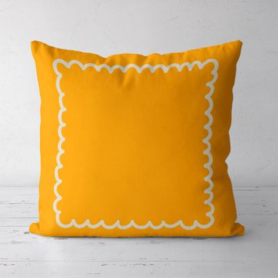 Подушка декоративна (Soft) 45x45 см Жовта з фігурною рамкою