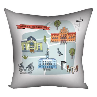Подушка з принтом 40х40 см Chernivtsi