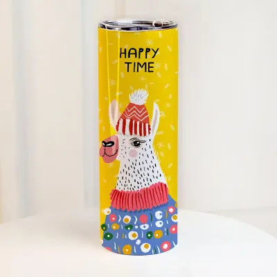 Термос (термочашка) з принтом Happy time