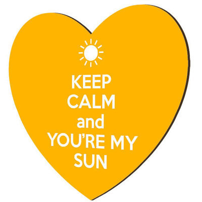 Магнит-сердце деревянный Keep calm and you`re my sun