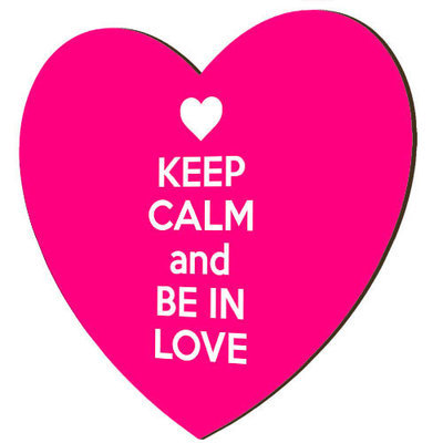 Магнит-сердце деревянный Keep calm and be in love