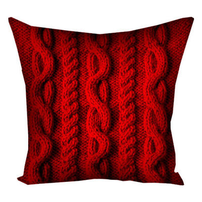 Подушка з принтом 30х30 см Червоне плетіння
