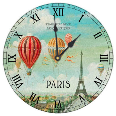 Часы настенные круглые, 36 см Париж