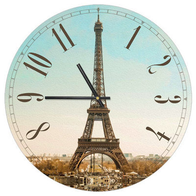 Часы настенные круглые, 36 см Эйфелева башня