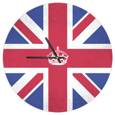 Часы настенные круглые, 36 см Флаг Великобритании