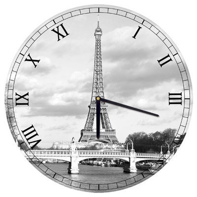 Часы настенные круглые, 36 см Эйфелевая башня