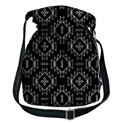 Жіноча сумка-мішок Torba Орнамент на чорному фоні