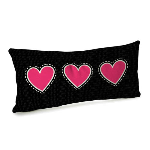 Подушка для дивана (бархат) 50х24 см Сердца