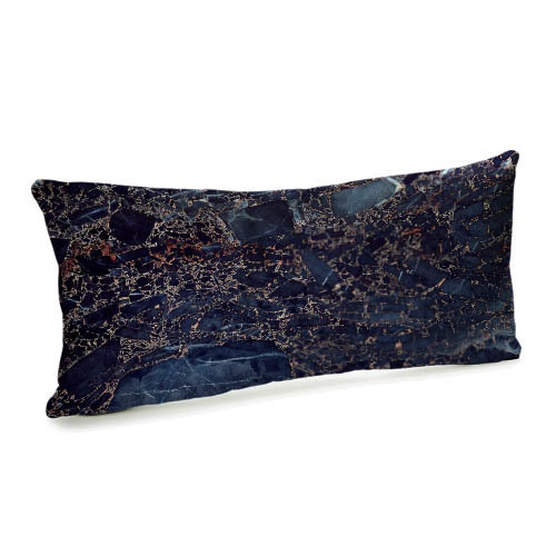 Подушка для дивану 50х24 см Синій мармур