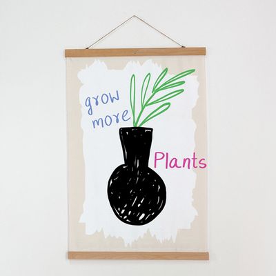 Тканинний постер на стіну Grow more plants