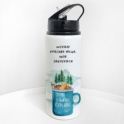 Пляшка для води з трубочкою Шукаю красиве місце, щоб заблукати
