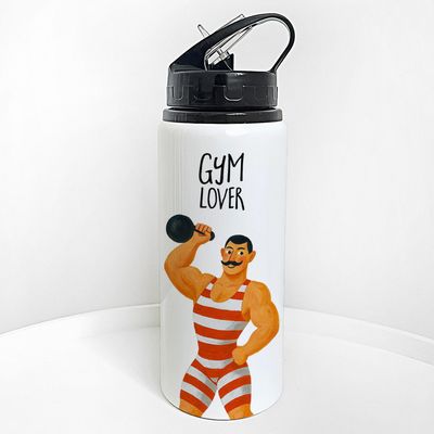 Пляшка для води з трубочкою Gym lover