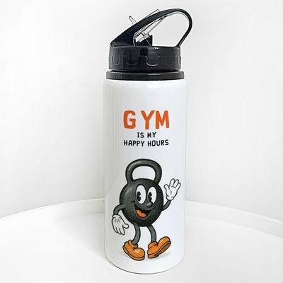Пляшка для води з трубочкою Gym is my happy hours