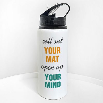 Пляшка для води з трубочкою Roll uit yuor mat. Open uut your mind