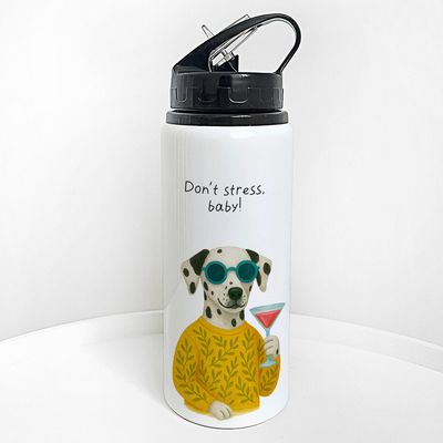 Пляшка для води з трубочкою Don't stress, baby