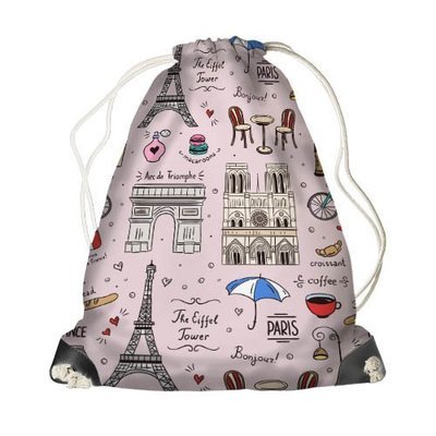 Рюкзак-мешок MINI Париж Франция, Париж, розовый фон
