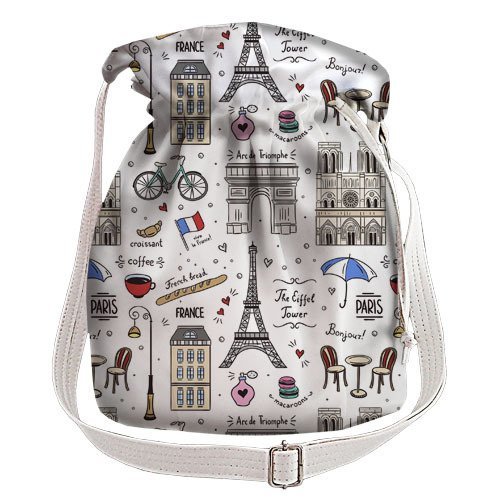 Женская сумка мешок Torba Достопримечательности Парижа на белом фоне