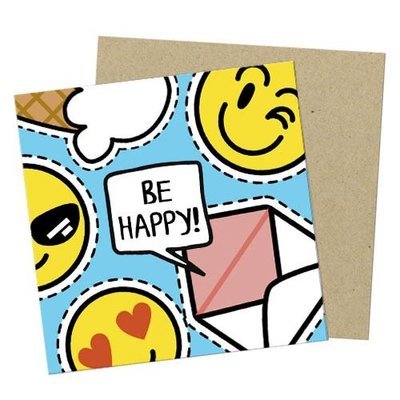 Маленькая открытка Be happy!