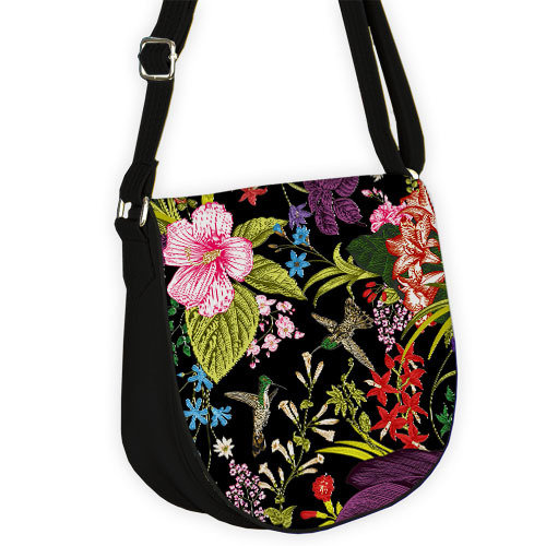 Молодёжная сумка Saddle Тропічні квіти з колібрі