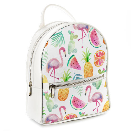 Городской женский рюкзак Фламинго и фрукты