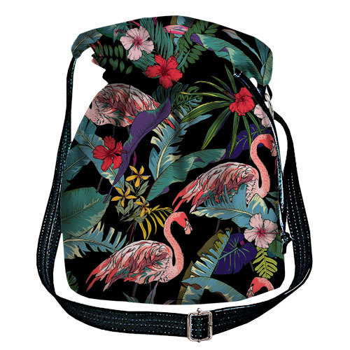 Женская сумка мешок Torba Фламинго и листья