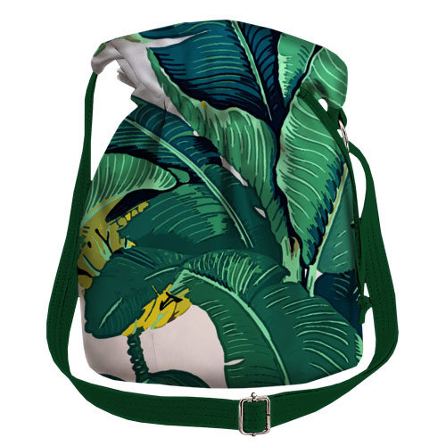 Женская сумка мешок Torba Тропические листья зеленые