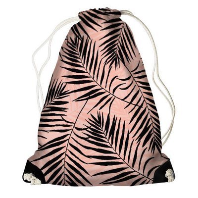 Рюкзак-мішок Чорне листя на рожевому фоні