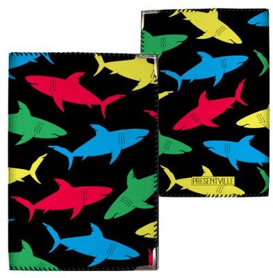 Обложка на паспорт Разноцветные акулы