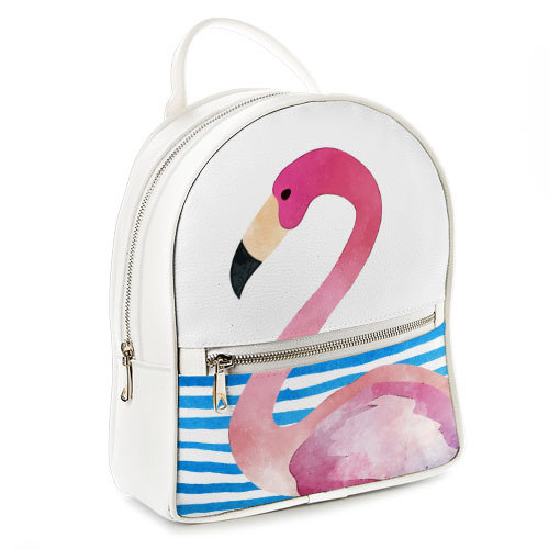 Городской женский рюкзак Фламинго, белый
