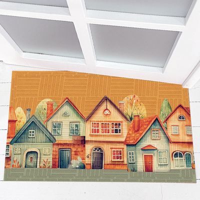 Килимок придверний з принтом Будиночки