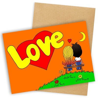 Листівка з конвертом Love руда
