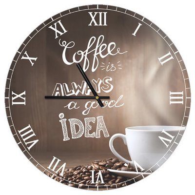 Часы настенные круглые, 36 см Coffee CHR_P_15M044