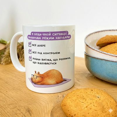 Чашка з принтом Режим капібари